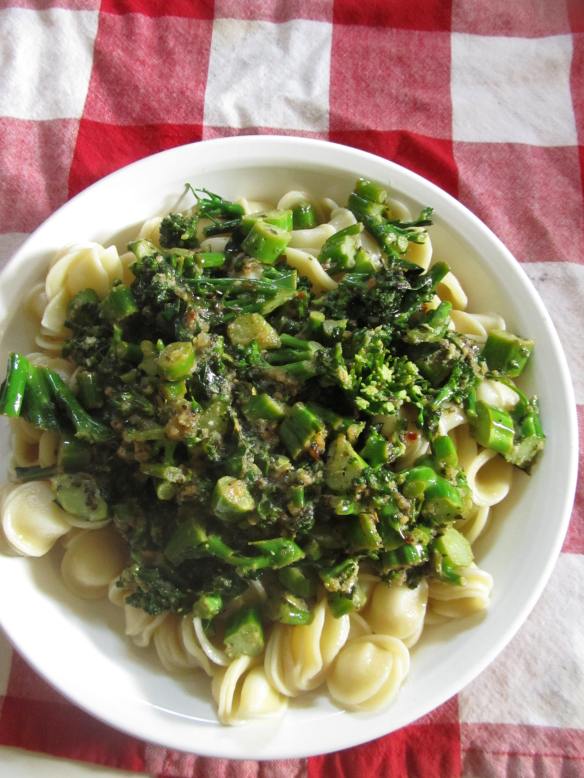 pasta with baby broccoli and lemon garlic sauce photo credit: me