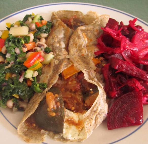 new years crepes and salads