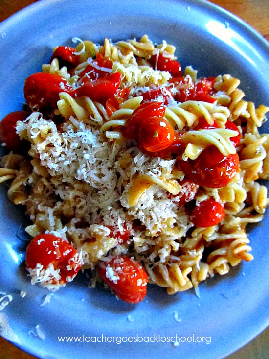 teacher cooks pasta